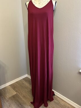 Grecerelle XL Burgandy Maxi Dress With Pockets